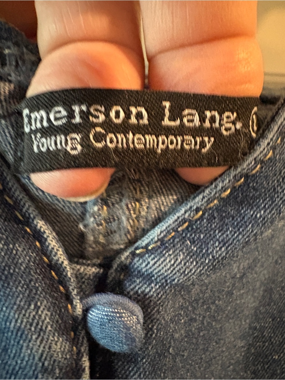 Emerson Lang blue denim corset top with button front and open back L (smaller) - Picture 5 of 11